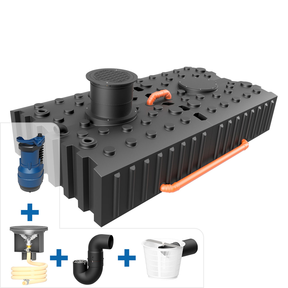 AQaLine-FT-8000-L-GA-Dom-kurz-200-kg-X80-AG80F111-2023 Garten- Komplettanlage AQa.Line 8000 L Flachtank inkl. Abdeckung