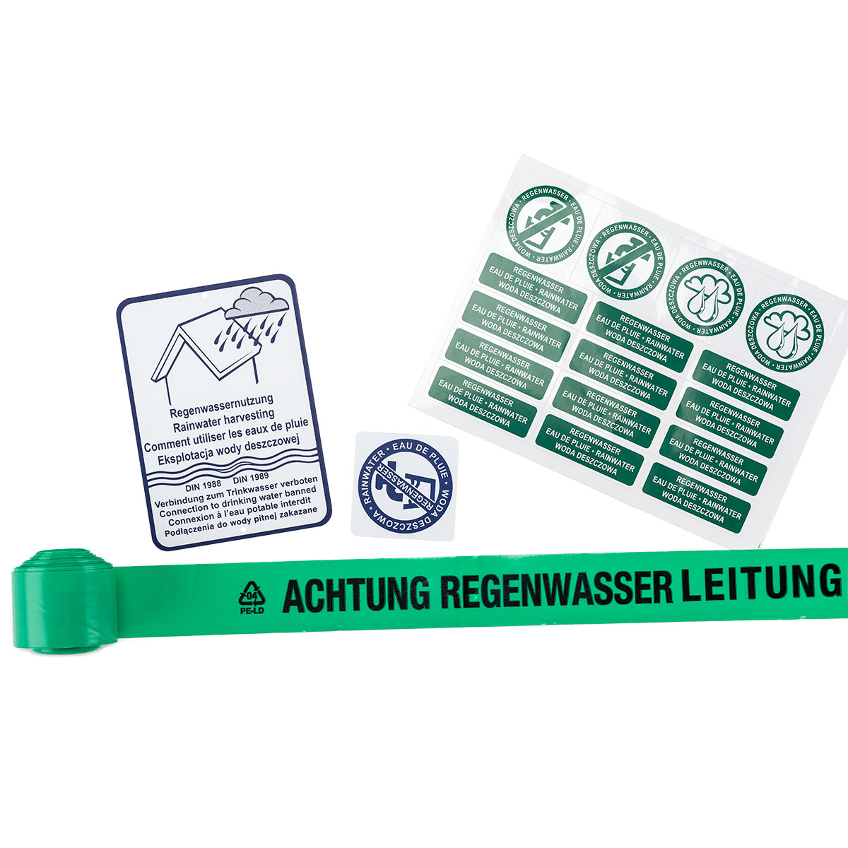 Regenwasser_kennzeichnung_zisternexxl Kennzeichnungs-Set Regenwassernutzung nach DIN 1989