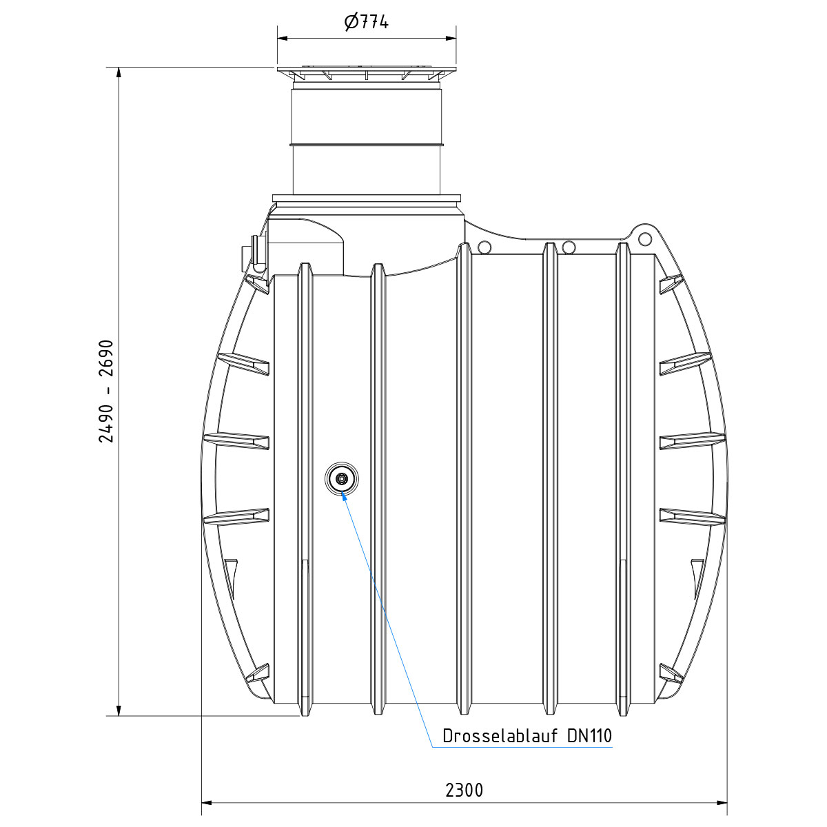 AQa.Line Retentionszisterne 6000 L inkl. Abdeckung