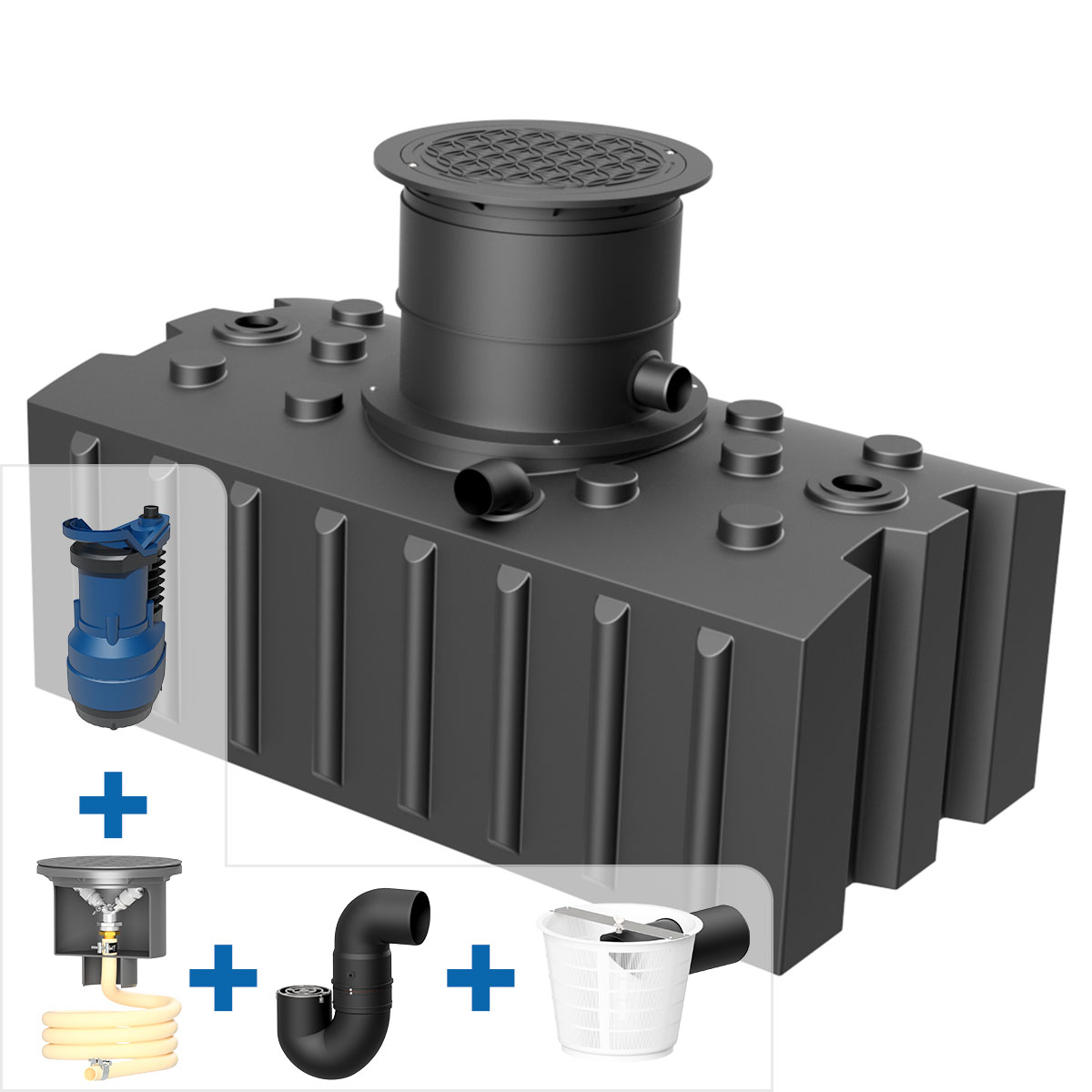 AQaLine-FT-2000-L-GA-Dom-kurz-200-kg-X80-AG20F111-2023 Garten- Komplettanlage AQa.Line 2000 L Flachtank inkl. Abdeckung