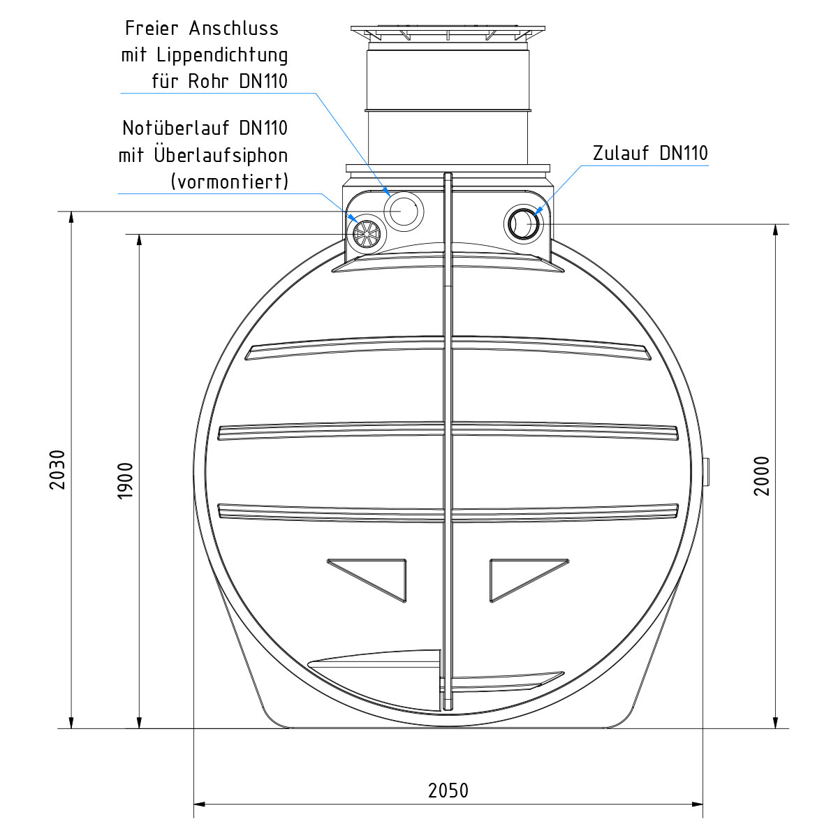 AQa.Line Retentionszisterne 6000 L inkl. Abdeckung