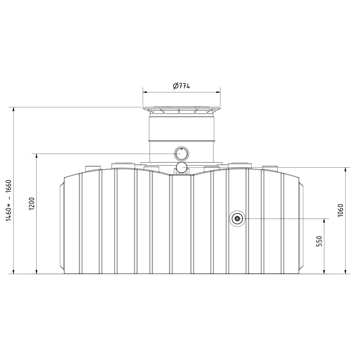 Retentions-/Rückhaltezisterne AQa.Line Flachtank 5000 L inkl. Abdeckung
