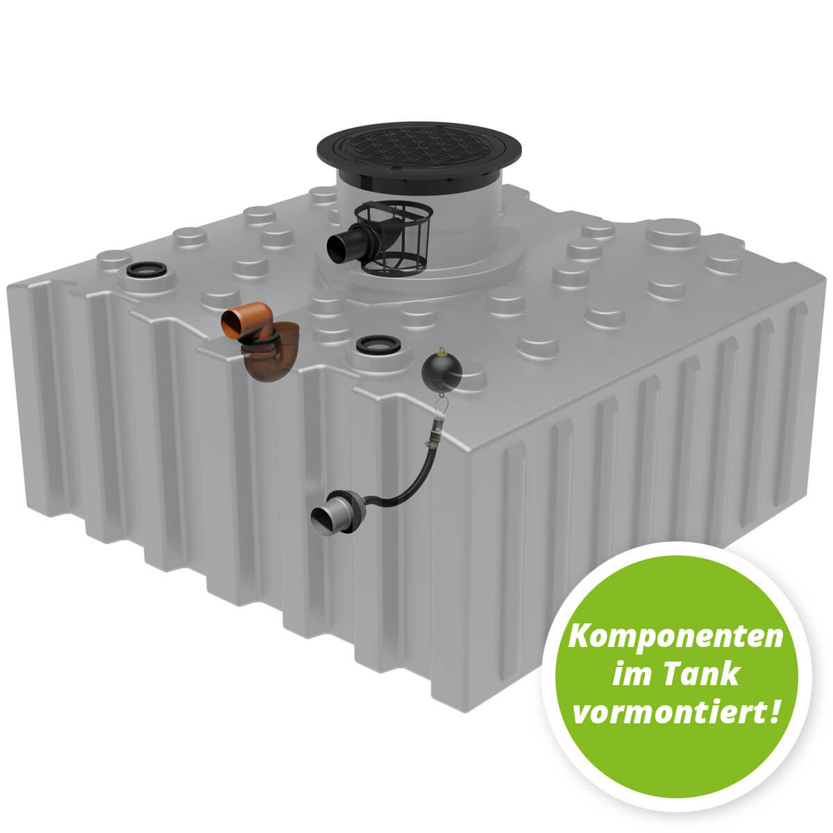 Retentions-/Rückhaltezisterne AQa.Line Flachtank 5000 L inkl. Abdeckung