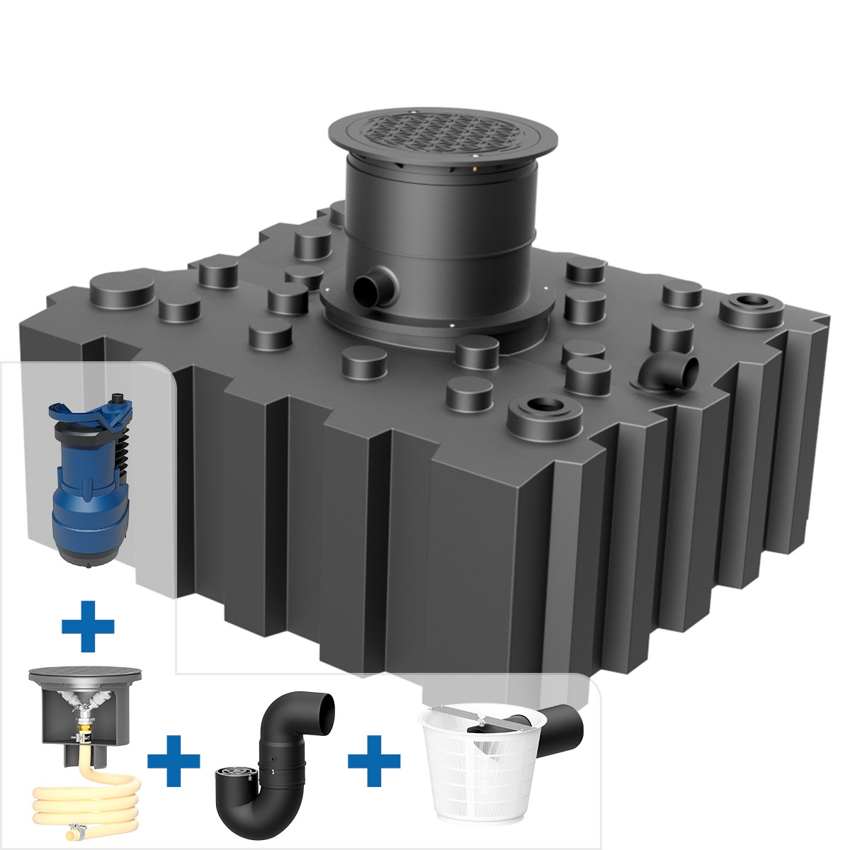 AQaLine-FT-3000-L-GA-Dom-kurz-200-kg-X80-AG300111-2023 Garten- Komplettanlage AQa.Line 3000 L Flachtank inkl. Abdeckung