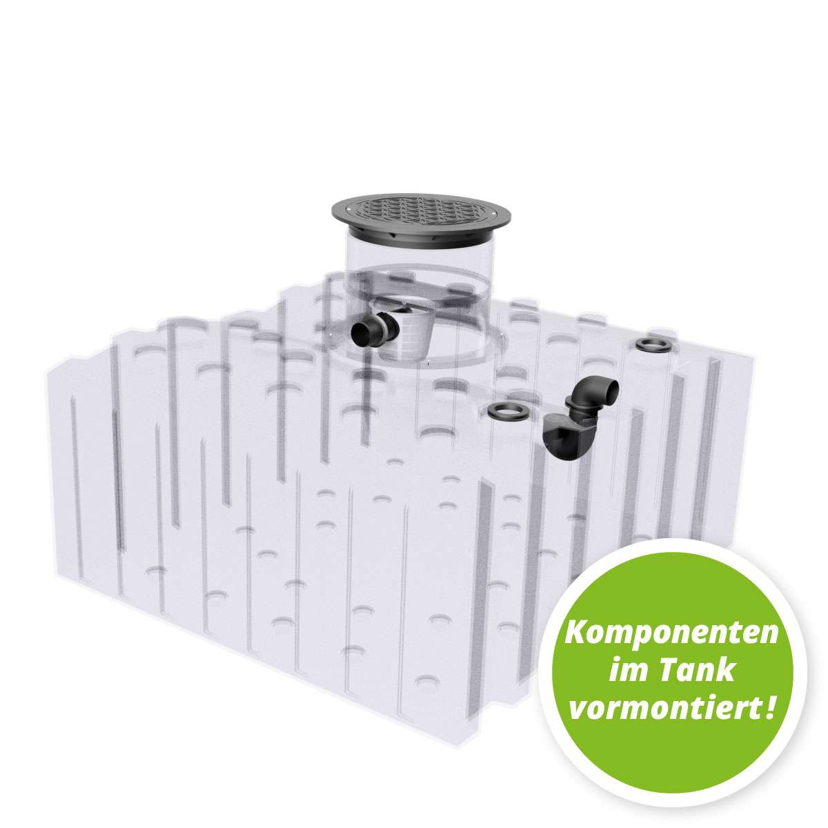 Flachtank Zisterne AQa.Line 5000 L inkl. Abdeckung teleskopierbare